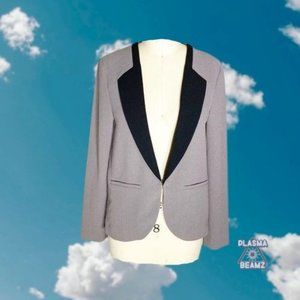 BCBGen Gray Boxy Lightweight Color-block Blazer S